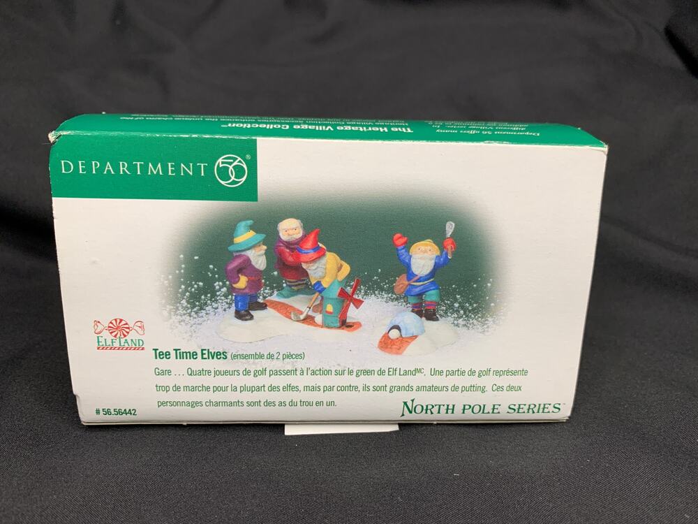Department 56 Tee Time Elves 56442 North Pole Series Elf Land Set of 2 Retired
